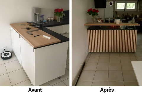 Avant / Après – Relooking bar de cuisine