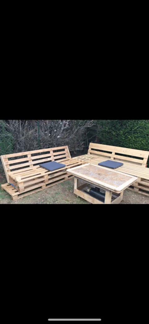 Bancs & salon palettes – Réalisation